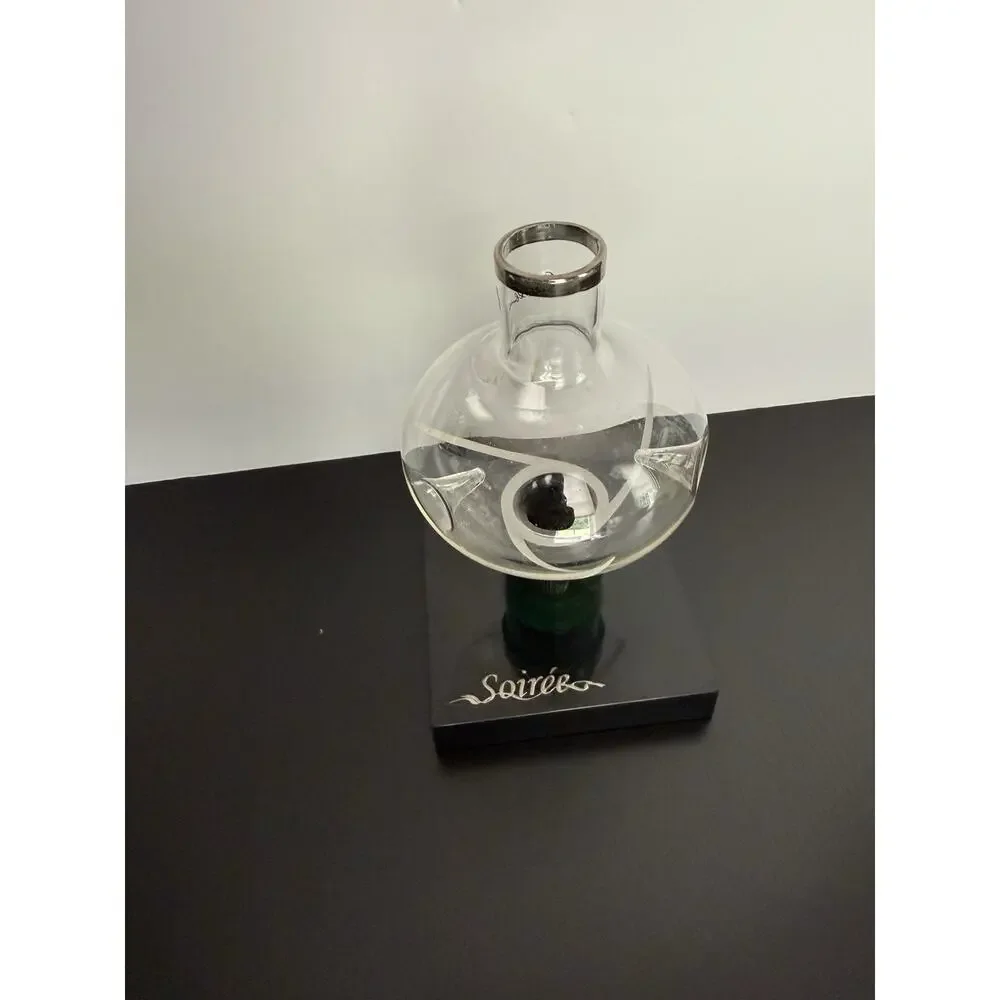Soiree Premier In-Bottle Wine Aerator Etched Glass/ Blown Glass with stand
